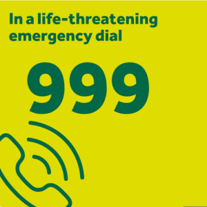 Emergency services 999 information card