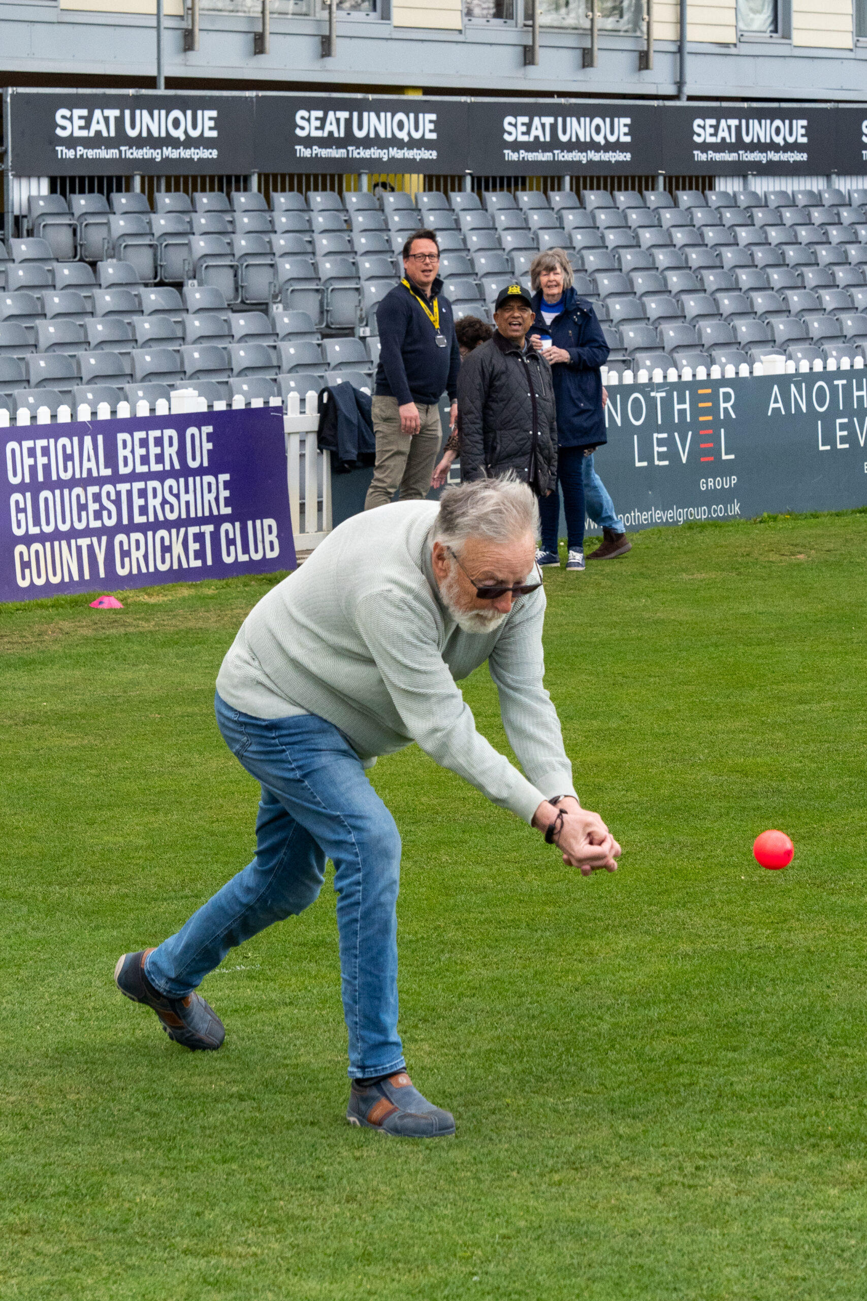 A man drops a catch during a walkers and talkers walking cricket taster session
