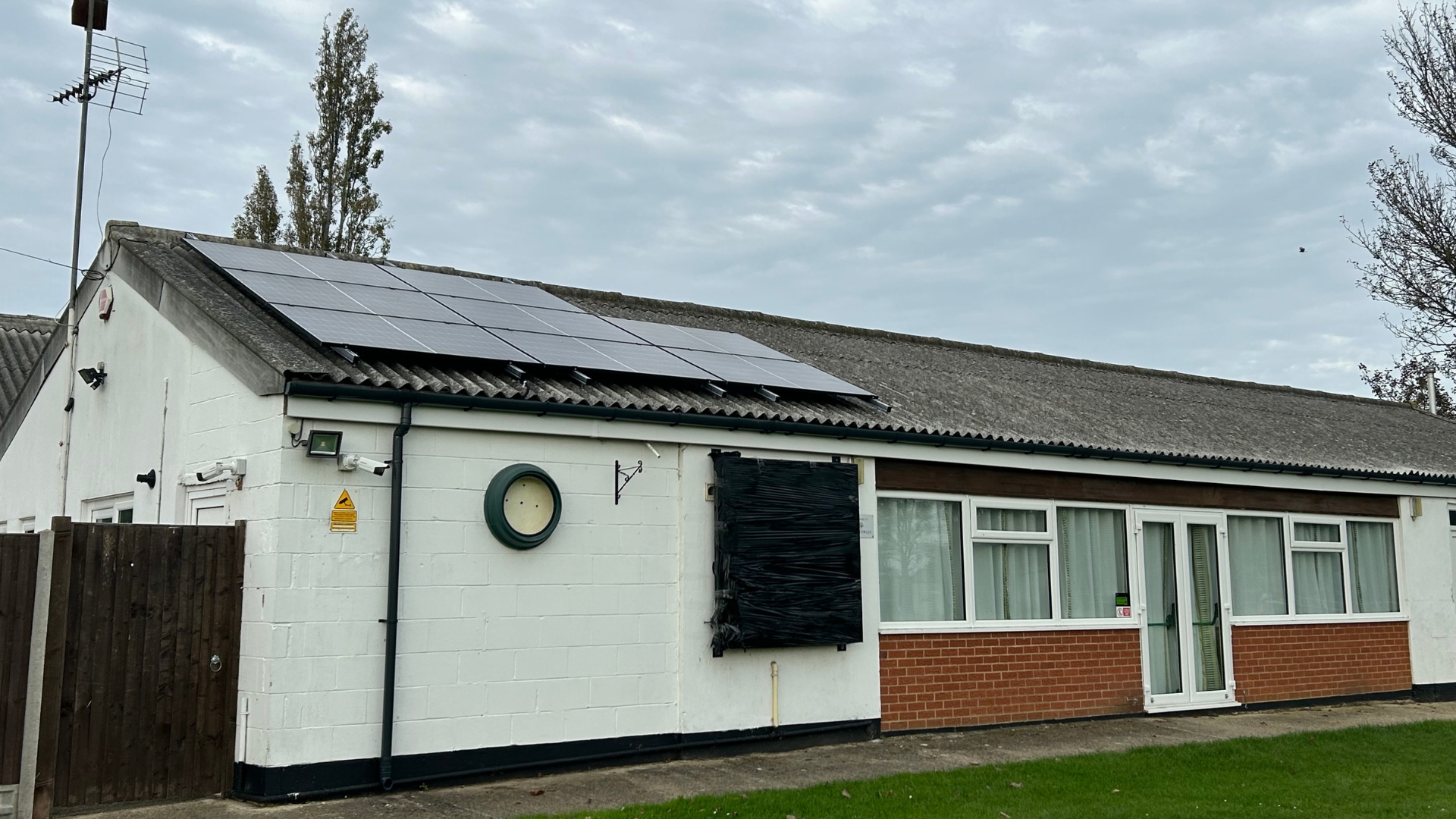 Down Hatherley CC pavilion with new Solar Panels