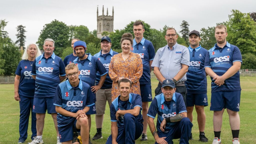 EESI pictured with Gloucestershire County Disability Players who are wearing their new playing kit