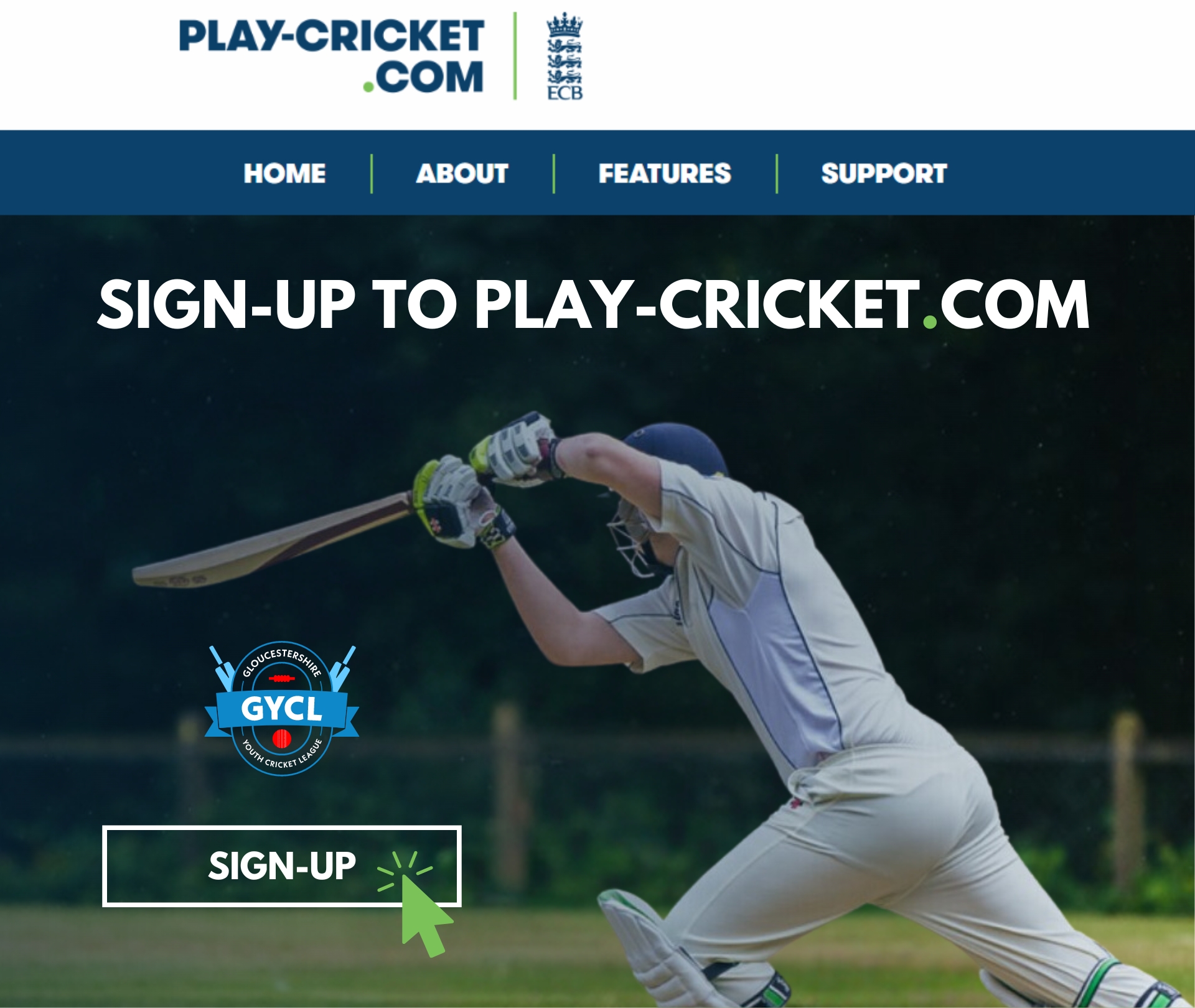 Sign up to Play-Cricket.com for GYCL