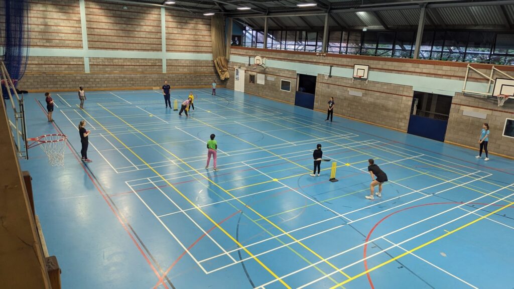 a mixed match taking place with wicketz participants and women from the university of bristol cricket club